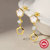 Wholesale S925 Sterling Silver Geometric Petal Earrings With Zirconia For Women