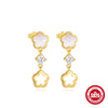 Wholesale S925 Sterling Silver Geometric Petal Earrings With Zirconia For Women