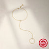 Wholesale S925 Sterling Silver Geometric Petal Finger Chain Bracelet For Women With Real Gold Plating Electroplating Design