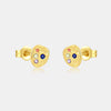 Wholesale S925 Sterling Silver Geometric Plant Flowers Inlay Earrings With Electroplating Treatment