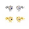 Wholesale S925 Sterling Silver Geometric Plant Flowers Inlay Earrings With Electroplating Treatment