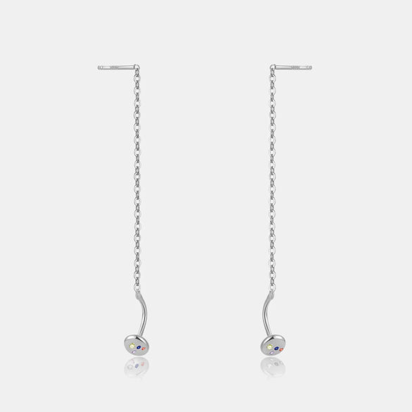Wholesale S925 Sterling Silver Geometric Plant Flowers Inlay Earrings With Electroplating Treatment