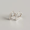 Wholesale S925 Sterling Silver Geometric Quadrilateral Diamond Design Earrings For Women With Electroplating