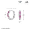 Wholesale S925 Sterling Silver Geometric Red Zircon Round Earring With Electroplating