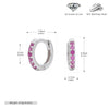 Wholesale S925 Sterling Silver Geometric Red Zircon Round Earring With Electroplating