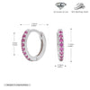 Wholesale S925 Sterling Silver Geometric Red Zircon Round Earring With Electroplating