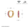 Wholesale S925 Sterling Silver Geometric Red Zircon Round Earring With Electroplating