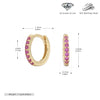Wholesale S925 Sterling Silver Geometric Red Zircon Round Earring With Electroplating