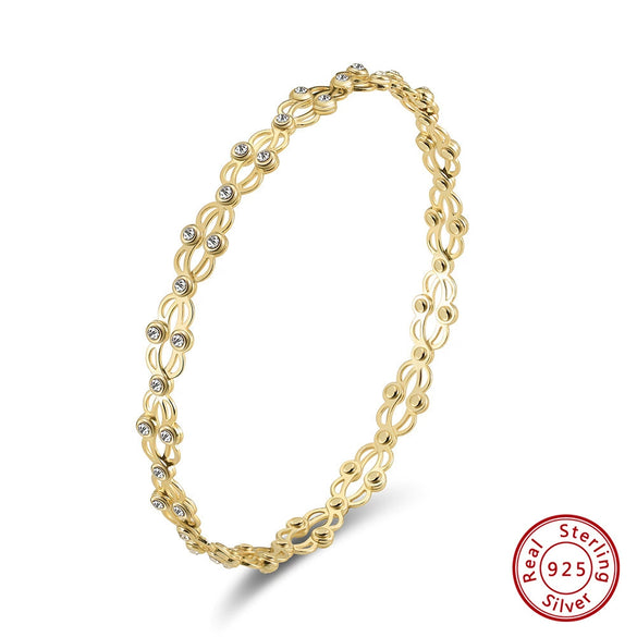 Wholesale S925 Sterling Silver Geometric Retractable Ring Bracelet Electroplated Niche Fashion Simple Women's Jewelry