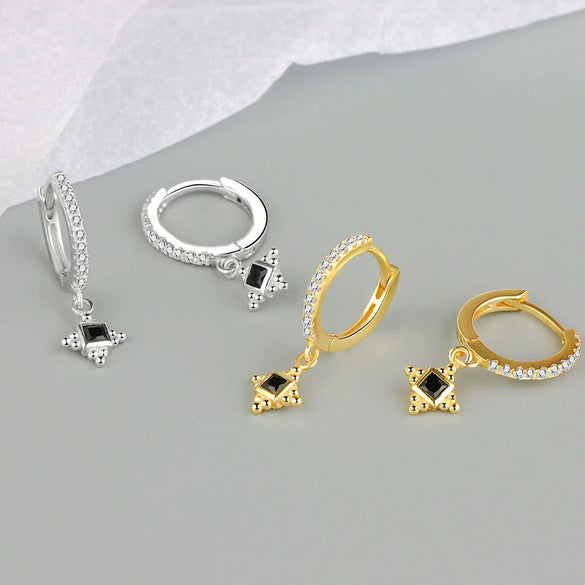 Wholesale S925 Sterling Silver Geometric Retro Light Luxury Electroplated Earrings