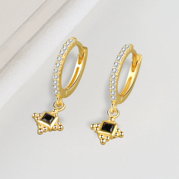 Wholesale S925 Sterling Silver Geometric Retro Light Luxury Electroplated Earrings