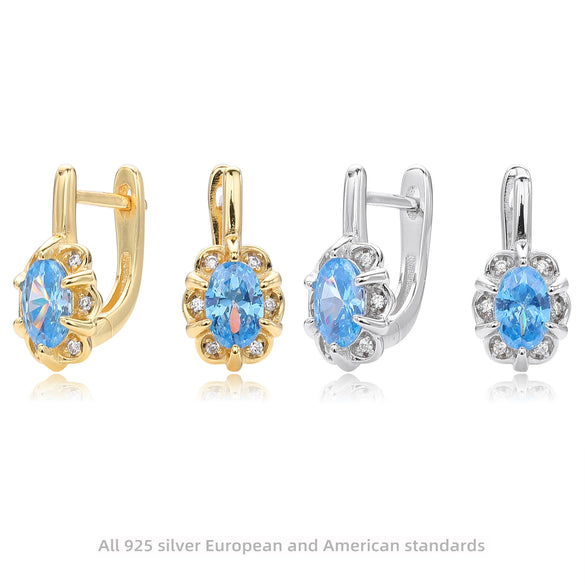 Wholesale S925 Sterling Silver Geometric Retro Style Electroplated Earrings For Women