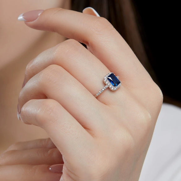 Wholesale S925 Sterling Silver Geometric Rhombus Ring Electroplated Light Luxury Style For Women
