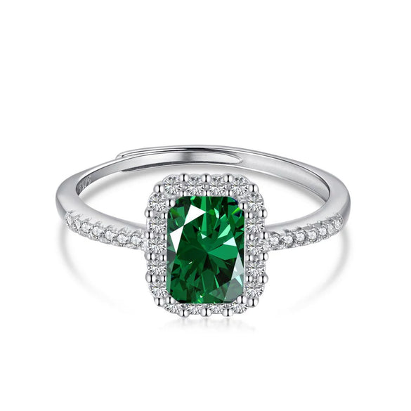 Wholesale S925 Sterling Silver Geometric Rhombus Ring Electroplated Light Luxury Style For Women