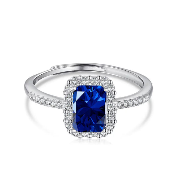 Wholesale S925 Sterling Silver Geometric Rhombus Ring Electroplated Light Luxury Style For Women