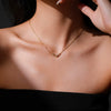 Wholesale S925 Sterling Silver Geometric Ring Chain Necklace With Electroplating For Unisex
