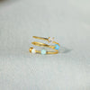 Wholesale S925 Sterling Silver Geometric Rotary Decompression Opal Bead Women's Ring With Electroplating