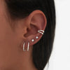 Wholesale S925 Sterling Silver Geometric Round Bead Thread Double Point Earring Ear Clips With Electroplating For Women