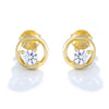 Wholesale S925 Sterling Silver Geometric Round Cut Out Zircon Women's Earrings Set With Precious Stones