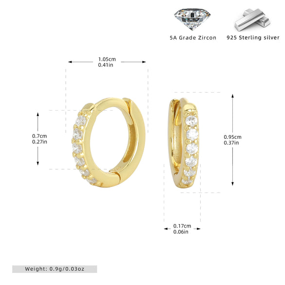 Wholesale S925 Sterling Silver Geometric Round Ear Buckle Set Electroplated Earrings For Women And Unisex