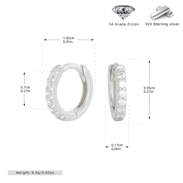 Wholesale S925 Sterling Silver Geometric Round Ear Buckle Set Electroplated Earrings For Women And Unisex