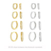 Wholesale S925 Sterling Silver Geometric Round Ear Buckle Set Electroplated Earrings For Women And Unisex