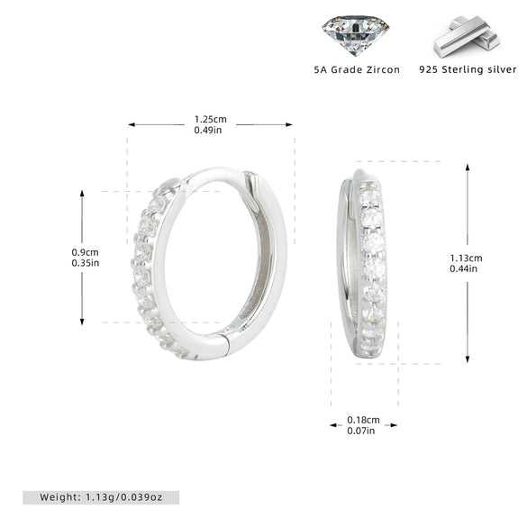 Wholesale S925 Sterling Silver Geometric Round Ear Buckle Set Electroplated Earrings For Women And Unisex