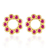 Wholesale S925 Sterling Silver Geometric Round Hollow Electroplated Earrings