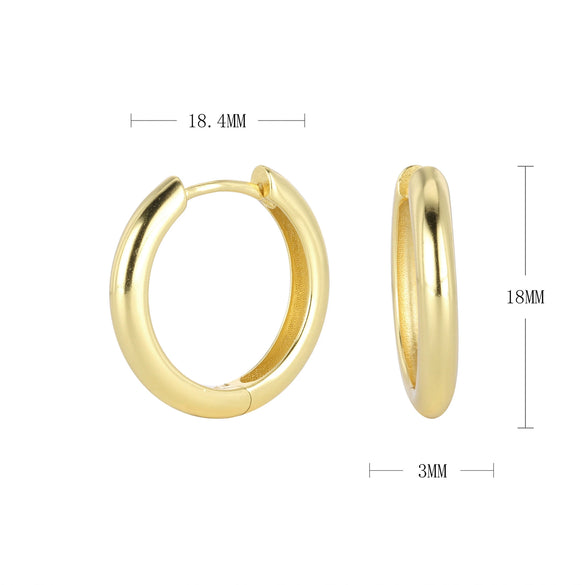 Wholesale S925 Sterling Silver Geometric Round Hoop Earrings Electroplated Unisex Vintage