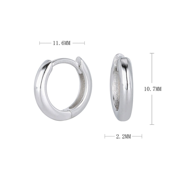 Wholesale S925 Sterling Silver Geometric Round Hoop Earrings Electroplated Unisex Vintage