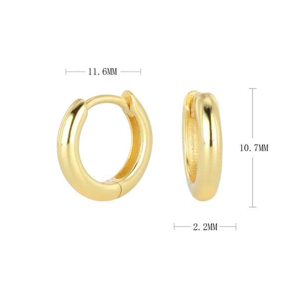 Wholesale S925 Sterling Silver Geometric Round Hoop Earrings Electroplated Unisex Vintage