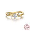Wholesale S925 Sterling Silver Geometric Round Ring With Love Stars Design Retro Style Electroplated