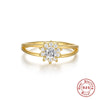 Wholesale S925 Sterling Silver Geometric Round Ring With Love Stars Design Retro Style Electroplated
