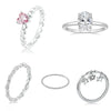 Wholesale S925 Sterling Silver Geometric Round Ring With Love Stars Design Retro Style Electroplated