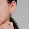 Wholesale S925 Sterling Silver Geometric Round Turquoise Microinlay Earrings