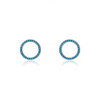 Wholesale S925 Sterling Silver Geometric Round Turquoise Microinlay Earrings