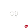 Wholesale S925 Sterling Silver Geometric Round Twisted Lines Ear Buckle Ear Stud Jewelry With Electroplating
