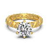 Wholesale S925 Sterling Silver Geometric Round Zircon Electroplated Ring For Women