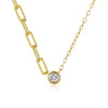 Wholesale S925 Sterling Silver Geometric Round Zirconium Inlaid Regular Chain Necklace For Women Fashion Simple And Trendy