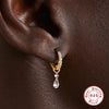 Wholesale S925 Sterling Silver Geometric Shell Pearl Malachite Dagger Earrings With Electroplating For Women