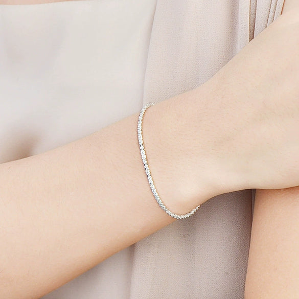 Wholesale S925 Sterling Silver Geometric Simple Bracelet For Women Seiko