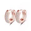 Wholesale S925 Sterling Silver Geometric Simple Round Hollow Diamond Earrings For Women With Electroplating