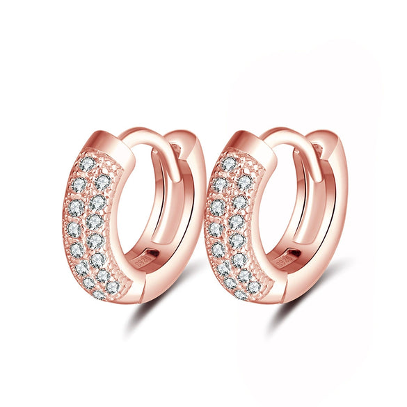 Wholesale S925 Sterling Silver Geometric Simple Round Hollow Diamond Earrings For Women With Electroplating
