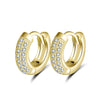 Wholesale S925 Sterling Silver Geometric Simple Round Hollow Diamond Earrings For Women With Electroplating