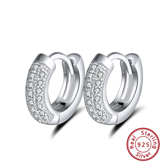 Wholesale S925 Sterling Silver Geometric Simple Round Hollow Diamond Earrings For Women With Electroplating