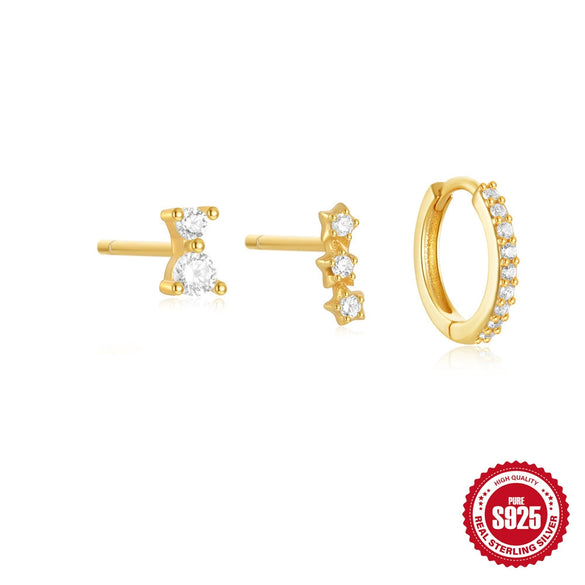 Wholesale S925 Sterling Silver Geometric Single Row Diamond Water Drop Earrings For Women With Electroplating Treatment