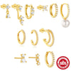 Wholesale S925 Sterling Silver Geometric Single Row Diamond Water Drop Earrings For Women With Electroplating Treatment