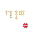 Wholesale S925 Sterling Silver Geometric Single Row Round Bead Earrings With Electroplating For Women