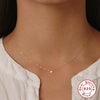 Wholesale S925 Sterling Silver Geometric Single Zircon Ochain Necklace With Electroplating For Women