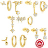 Wholesale S925 Sterling Silver Geometric Six Point Star Love Earrings For Women With Electroplating